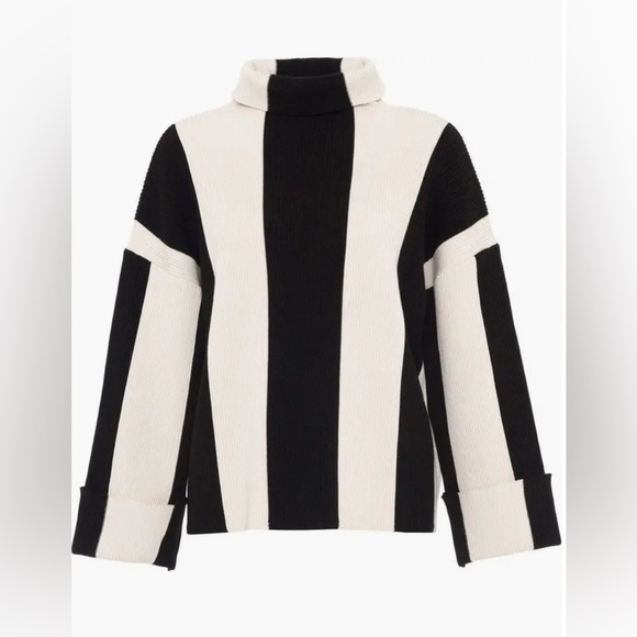 New Theo the label Minerra Knit Striped Mock Neck size S - Picture 1 of 10